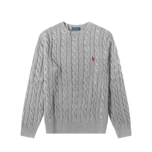 Ralph Lauren Cable Knit Sweater - Grey Mens