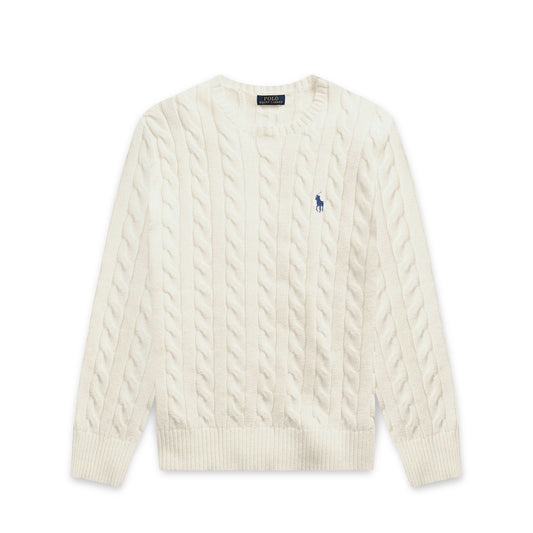 Ralph Lauren Cable Knit Sweater - Off White Mens